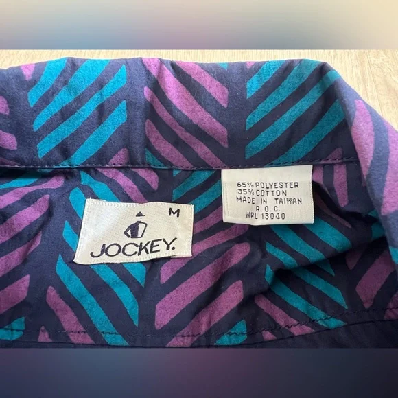 Jockey Sportwear Swimsuit (NWT - Lg) and Geometric shirt (Med) resort Set - Picture 3 of 13